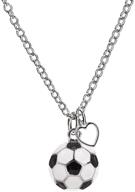 soccer heart enamel necklace: perfect jewelry gift for players, fans, moms, and teams logo