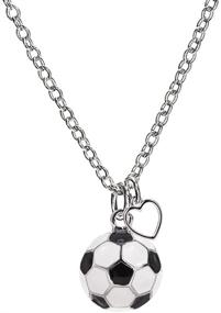 img 4 attached to Soccer Heart Enamel Necklace: Perfect Jewelry Gift for Players, Fans, Moms, and Teams