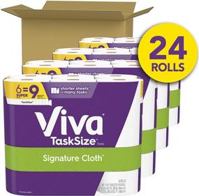 img 3 attached to 🧻 Viva Signature Cloth Paper Towels, Task Size - 4 Packs of 6 Rolls (24 Family Rolls) = 143 Sheets Per Roll, Equivalent to 60 Regular Rolls