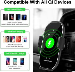 img 1 attached to Power Up on the Go with the Automatic Clamping Wireless Car Charger - 10W Fast Charging for iPhone Xs Max/XR/X/8/8Plus Samsung S10/S9/S8/Note 8 (Gold)