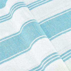 img 2 attached to 🏖️ Glamburg Peshtemal Turkish Towel 100% Cotton Beach Towels Set of 2 - Oversized 36x71 Inches, Cotton Bath Towels for Adults, Soft Durable Absorbent Extra Large Hammam Towel - Aqua Blue