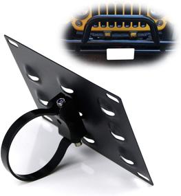 img 4 attached to Convenient iJDMTOY 3-Inch Bumper Guard Tube Mount License Plate Bracket/Holder - No Drilling Needed!