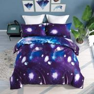 🌌 набор постельного белья encoft размера «twin» с 3d галактикой для детей - включает галактическую наволочку для одеяла/комфортер, 4 предмета (галактический рисунок f, twin) логотип