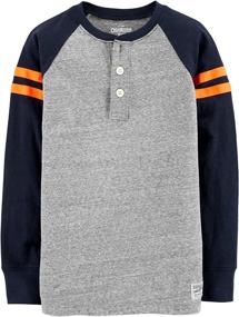 img 1 attached to 👕 OshKosh BGosh Boys' Sleeve Raglan Henley: Classic Comfort and Style!