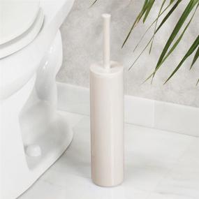 img 3 attached to 🚽 mDesign Slim Plastic Toilet Bowl Brush and Holder - Bathroom Storage and Organization Solution - Stylish, Space-Saving, Durable, High-Quality Brush - cream/beige color
