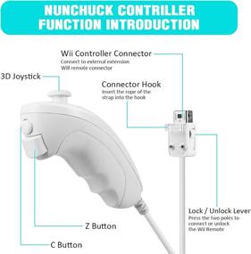 img 3 attached to MODESLAB Wii Nunchuck Controller 2 Pack - Replacement Remote Joystick Gamepad Compatible with Wii Wii U Console (White)