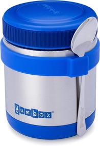 img 4 attached to 🍲 Yumbox Zuppa - 14 oz. Wide Mouth Thermal Food Jar with Removable Utensil Band - Triple Insulated Stainless Steel - 6 Hours Hot or 12 Hours Cold - Leak Proof - Neptune Blue