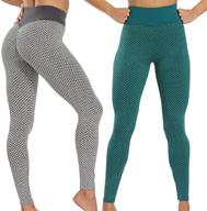 👖 enhance your workout with 2 pack high waist yoga pants for women, featuring ruched butt lifting leggings логотип