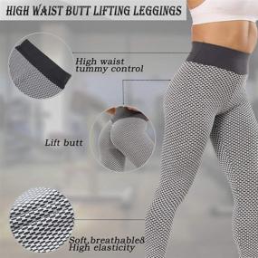 img 3 attached to 👖 Enhance Your Workout with 2 Pack High Waist Yoga Pants for Women, featuring Ruched Butt Lifting Leggings