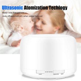 img 2 attached to 🌫️ Ultrasonic Cool Mist Humidifier: Portable Small Humidifier for Bedroom Home Office Travel; Ideal for Kids, Baby Room; Aroma Essential Oil Diffuser, 7 Color Night Light, High Low Mist Output, Timer, Auto Shut Off