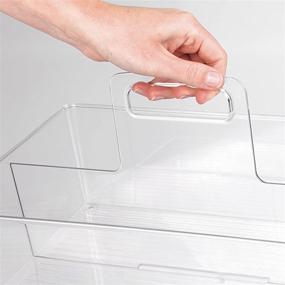 img 1 attached to 🧺 Clear Large mDesign Portable Storage Organizer Caddy Tote with Divided Bin, Handle for Bathroom, Kitchen, Laundry/Utility Closet - Ideal for Cleaning Supplies, Window Cleaner, Dust Cloths