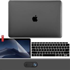 img 4 attached to GMYLE MacBook Air 13 Inch Case 2020-2018: A2337 M1 A2179 A1932 + Hard Shell, Keyboard Cover, Privacy Webcam Cover Slide, Screen Protector Set - Crystal Black