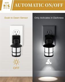 img 2 attached to 🌙 DoresShop Dimmable Night Light Plug in, 5000K Daylight, Vintage LED Nightlights - 1W, Dusk to Dawn Sensor, 2 Level Adjustable Brightness - Ideal for Bedroom, Hallway, Nursery - 2 Pack