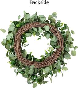 img 1 attached to 🌿 Excluronlder 22inch Artificial Eucalyptus Wreath: Vibrant Green Leaves for Farmhouse Decor, Front Door, Outdoor Windows & Walls