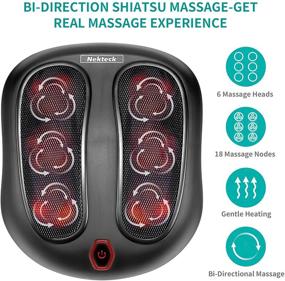 img 3 attached to 🦶 Nekteck Foot Massager with Heat: Shiatsu Electric Massager Machine for Plantar Fasciitis, Infrared Heat & Power Cord Included