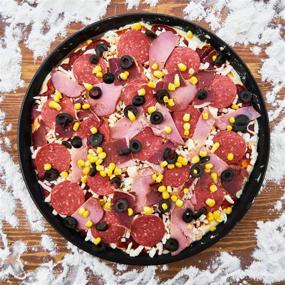 img 3 attached to 🍕 Сегарти Поддон для пиццы диаметром 14 дюймов с отверстиями - Премиум стальной поддон для пиццы для духовки - Круглая перфорированная форма для пиццы - Набор посуды для дома и ресторана