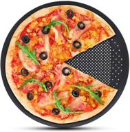 🍕 сегарти поддон для пиццы диаметром 14 дюймов с отверстиями - премиум стальной поддон для пиццы для духовки - круглая перфорированная форма для пиццы - набор посуды для дома и ресторана логотип