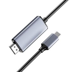 img 2 attached to 🔌 6-футовый кабель USB C к HDMI для домашнего офиса - 4K@60Hz, USB Type C кабель HDMI [совместим с Thunderbolt 3] для MacBook Pro 2020/2019, MacBook Air/iPad Pro 2020, Surface Book 2, Galaxy S20 и других устройств.