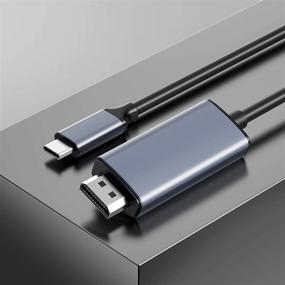 img 1 attached to 🔌 6-футовый кабель USB C к HDMI для домашнего офиса - 4K@60Hz, USB Type C кабель HDMI [совместим с Thunderbolt 3] для MacBook Pro 2020/2019, MacBook Air/iPad Pro 2020, Surface Book 2, Galaxy S20 и других устройств.