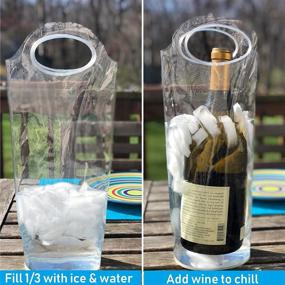 img 2 attached to 🍷 Portable Wine Chiller Bag - Cooler Tote with Ice & Water Functionality, No Need for Freezing, Ideal Gift Bag for Wine Enthusiasts, Men & Women, Convenient for Travel, Outings, Patio & Pool - Ensures Insulated Wine Storage