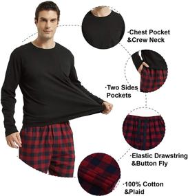 img 3 attached to Amaxer Cotton Pajama Crewneck Sleeve Men's Clothing and Sleep & Lounge