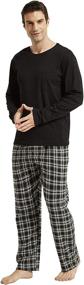 img 1 attached to Amaxer Cotton Pajama Crewneck Sleeve Men's Clothing and Sleep & Lounge