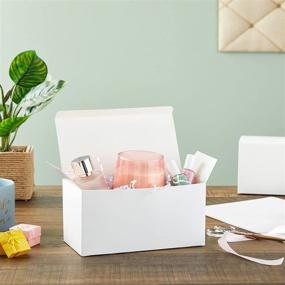 img 1 attached to 🎁 High-Quality 20 Pack Small Kraft White Gift Boxes with Lids for Wedding Favors and Wrapping (9 x 4.5 x 4.5 Inches)