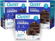 🍪 indulge in 24 count quest nutrition chocolate cake frosted cookies logo