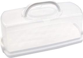 img 4 attached to 🍞 Transparent Lid Portable Bread Box with Handle for Loaf Cake Storage, Pastries, Donuts, Bread Rolls, Buns, Baguettes