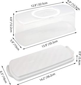 img 3 attached to 🍞 Transparent Lid Portable Bread Box with Handle for Loaf Cake Storage, Pastries, Donuts, Bread Rolls, Buns, Baguettes