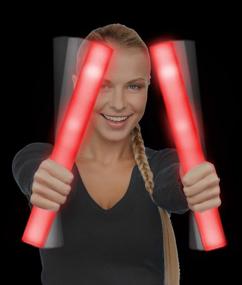 img 4 attached to 🔴 Fun Central LED Foam Stick Bulk (12 Packs) - Light Up Batons for Weddings, Concerts, and Parties - Red