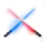 🍣 glowing led lightsaber chopsticks - star wars inspired light-up sabers for sushi - 8 color modes - reusable & bright - 1 pair logo