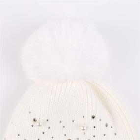 img 1 attached to Knitted Stretch Knit Beenie Diamante Invierno Outdoor Recreation