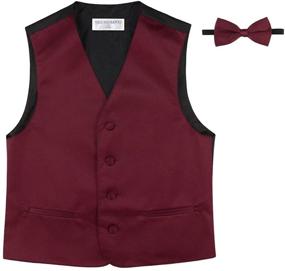 img 2 attached to BOYS Dress Solid BURGUNDY Color