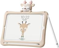 🦌 suolong ipad mini 5 2019 5th generation, 7.9 inch shockproof silicone case with built-in bracket - cute cartoon design for kids - fawn color logo