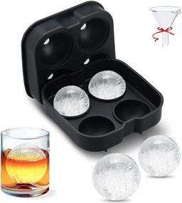 img 4 attached to ❄️ Premium Ice Ball Maker Mold: Flexible Silicone Tray for Sphere Whiskey Ice Cubes (4 x 4.5cm Capacity)