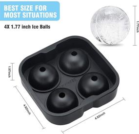 img 2 attached to ❄️ Premium Ice Ball Maker Mold: Flexible Silicone Tray for Sphere Whiskey Ice Cubes (4 x 4.5cm Capacity)