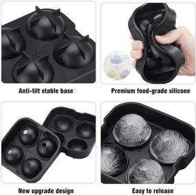 img 3 attached to ❄️ Premium Ice Ball Maker Mold: Flexible Silicone Tray for Sphere Whiskey Ice Cubes (4 x 4.5cm Capacity)