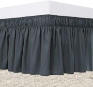 🛏️ premium grey king size dust ruffle: guken silky soft elastic bedskirt for hotel & home king/california king beds logo