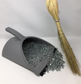 img 2 attached to 🧹 Handy Pan - Gray: Large Capacity Heavy Duty Dust Pan for Home, Shop, Garage, and Classroom - Made in USA!