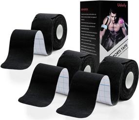 img 4 attached to 🏋️ Udaily Kinesiology Tape Precut (3 Rolls Pack) - Elastic Therapeutic Sports Tape for Knee Shoulder and Elbow - Breathable, Water-Resistant, Latex-Free: Enhance Performance and Recovery