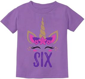 img 4 attached to Unicorn Birthday Youth T Shirt Violet - Perfect Girls' Clothing for a Magical Celebration!