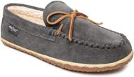 👞 minnetonka suede leather moccasins charcoal: premium comfort and style combined logo