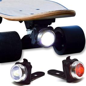 img 4 attached to 🚲 USB Rechargeable LED Bike Lights - Front and Back for Optiks 210 Skateboard, Longboard, and Electric Skateboards