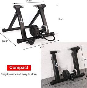 img 3 attached to 🚴 Veltuno Magnetic Indoor Bike Trainer Stand - 8 Speed Levels, Foldable & Lower Noise, Quick Release - Portable Exercise Stand for Mountain & Road Bikes