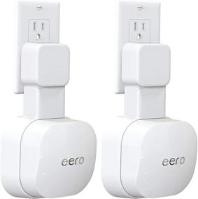 img 4 attached to 🔌 Convenient Outlet Wall Mount for eero 6 Dual-Band mesh Wi-Fi 6 System - No Wires, Space Saving, 2 Pack