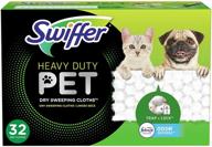 🧹 swiffer sweeper pet, heavy duty dry sweeping cloth refills - 32 count with febreze odor defense logo