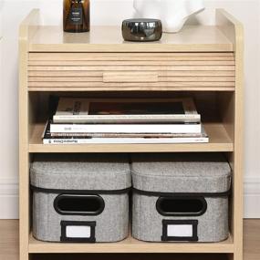 img 2 attached to 📦 Gray Small Decorative Storage Bins with Lids, Pack of 2 – Ideal Organizing Solution for Home/Office, Shelf Baskets