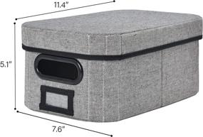 img 3 attached to 📦 Gray Small Decorative Storage Bins with Lids, Pack of 2 – Ideal Organizing Solution for Home/Office, Shelf Baskets