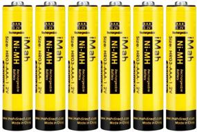img 4 attached to iMah AAA Rechargeable Batteries 1.2V 550mAh Ni-MH, Compatible with Panasonic Cordless Phone Battery 1.2V 400mAh BK40AAABU, HHR-55AAABU (550mAh), and HHR-75AAA/B (750mAh) - 6-Pack